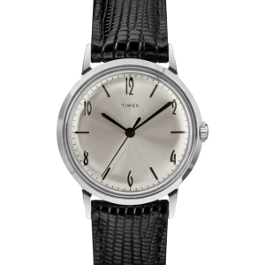 Marlin&reg; Hand-Wound 34mm Leather Strap Watch