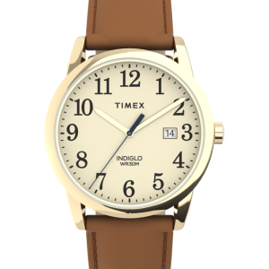 Easy Reader&reg; Color Pop 38mm Leather Strap Watch