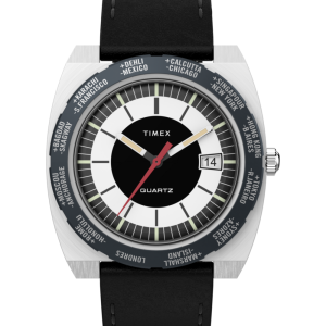 World Time Reissue 39mm Leather Strap Watch