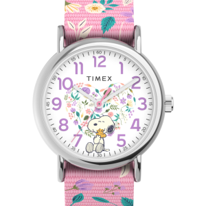 Peanuts&reg; x Timex Weekender In Bloom 38mm Fabric Strap Watch