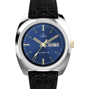 Q Timex&reg;&nbsp;1978 Day/Date 37.5mm Leather Strap Watch