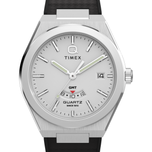 Q Timex&reg; Continental GMT 39mm Synthetic Rubber Strap Watch&nbsp;