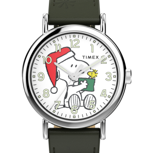 Peanuts&reg; x Timex Weekender Holiday Dial 40mm Leather Strap Watch