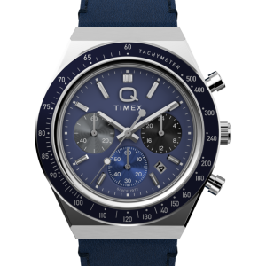 Q Timex® Chronograph 40mm Leather Strap Watch