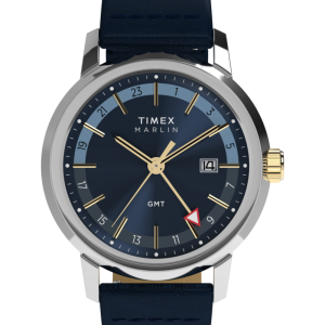 Marlin&reg; Quartz GMT 40mm Leather Strap Watch