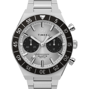 Q Timex Continental Chronograph 40mm Stainless Steel Bracelet Watch