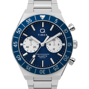 Q Timex Continental Chronograph 40mm Stainless Steel Bracelet Watch