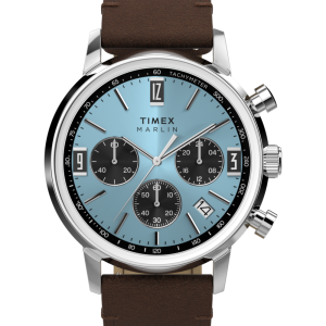 Marlin&reg; Chronograph Tachymeter 40mm Leather Strap Watch