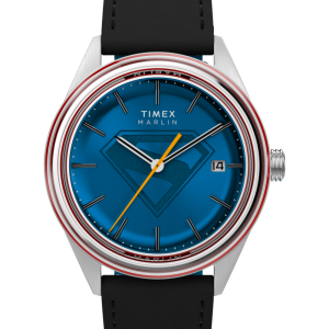 Superman x Timex Marlin&reg; Jet Automatic 38mm Leather Strap Watch