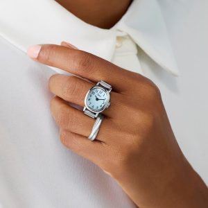 Cavatina&reg; Mini 16mm Stainless Steel Expansion Band Ring Watch