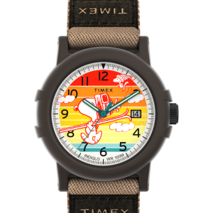 Peanuts&reg; x Timex Camper Ski 38mm Fabric Strap Watch