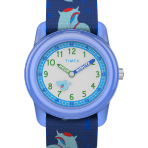 TIMEX TIME MACHINES&reg; 29mm Blue Shark Elastic Fabric Kids Watch